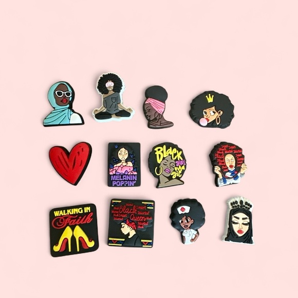 Set of 20 Black Girl Magic & Empowerment Croc Shoe Charms – New - Picture 4 of 5